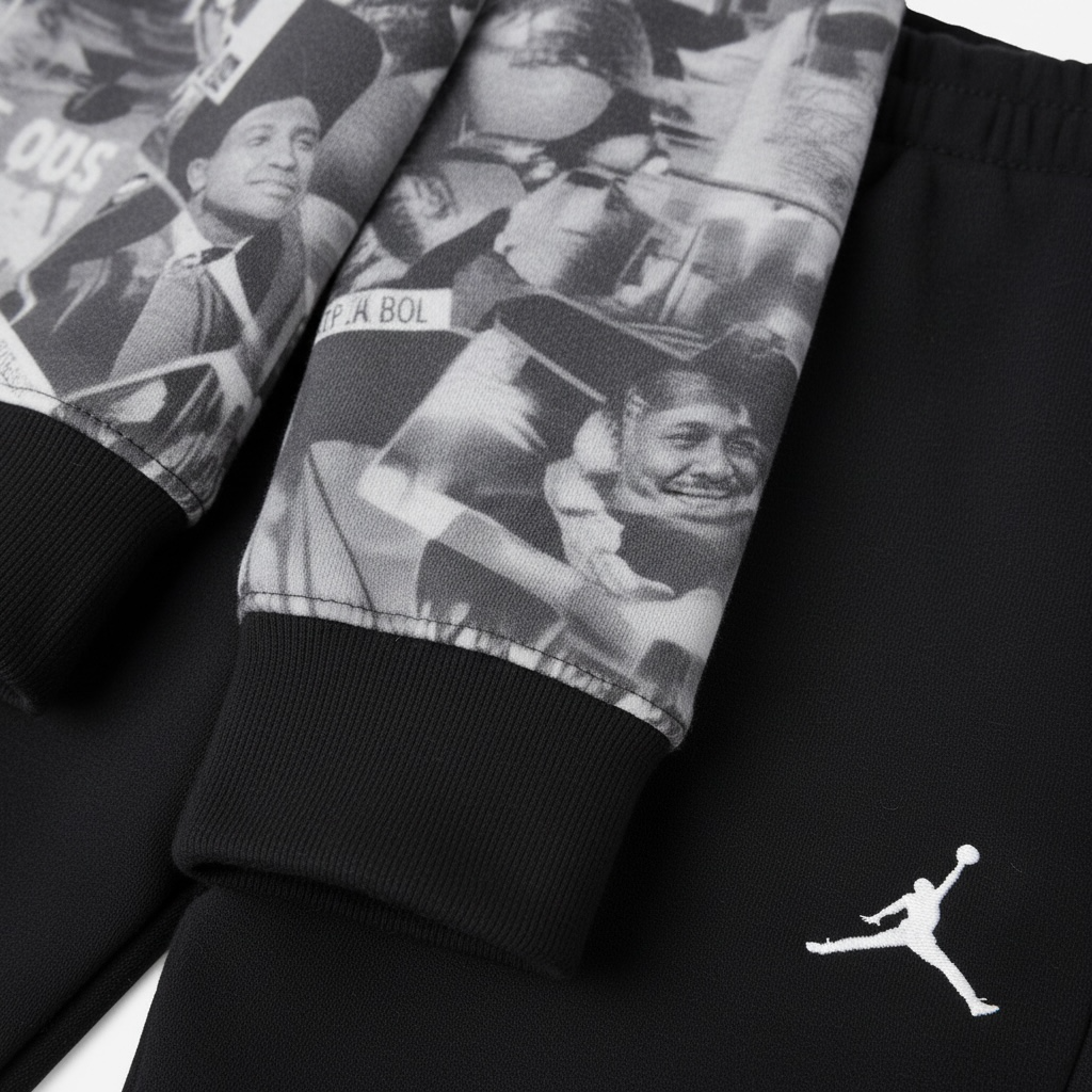 Set Trening Băieți Jordan – Negru cu Hanorac Print Grafic