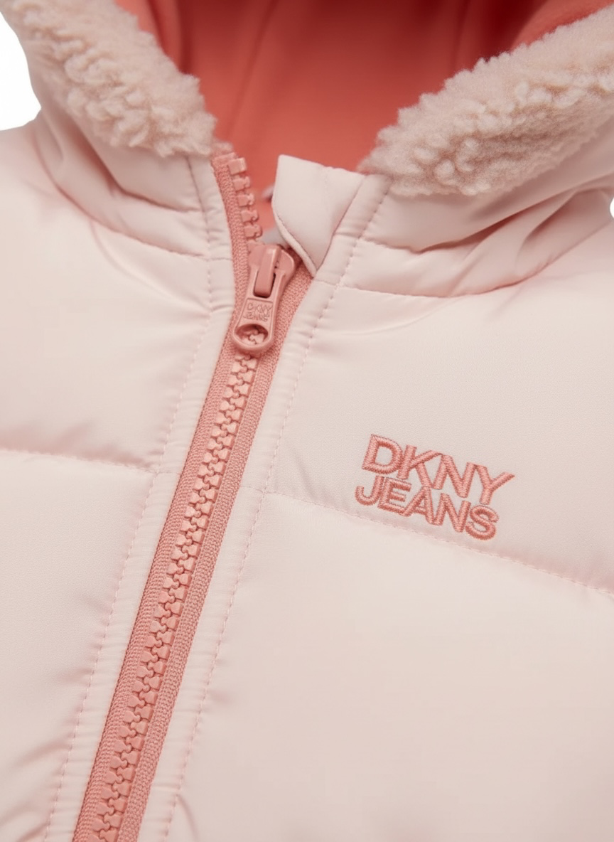 Combinezon DKNY de fetițe roz cu detalii corai