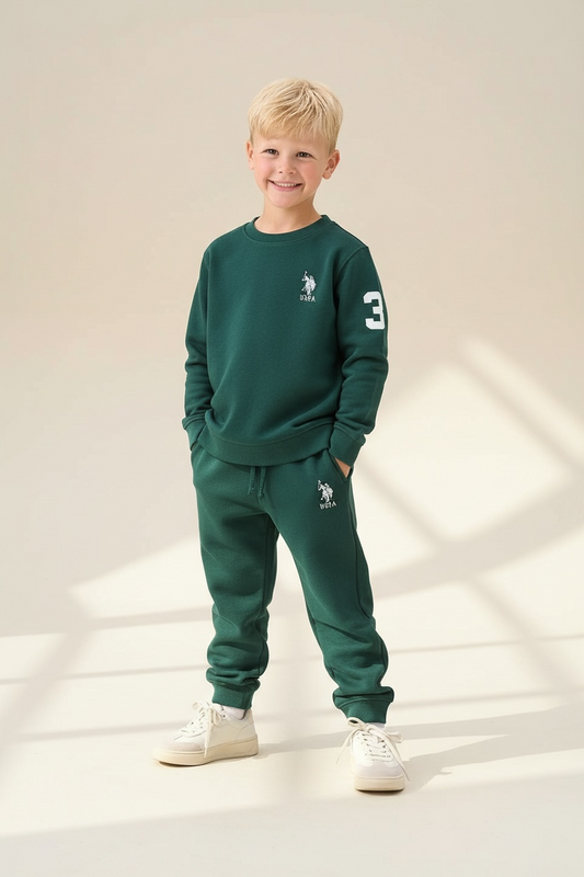 Set Trening Băieți U.S. Polo Assn. – Verde