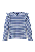 Bluză Fete Polo Ralph Lauren – Dungi Albastre și Volane Elegante