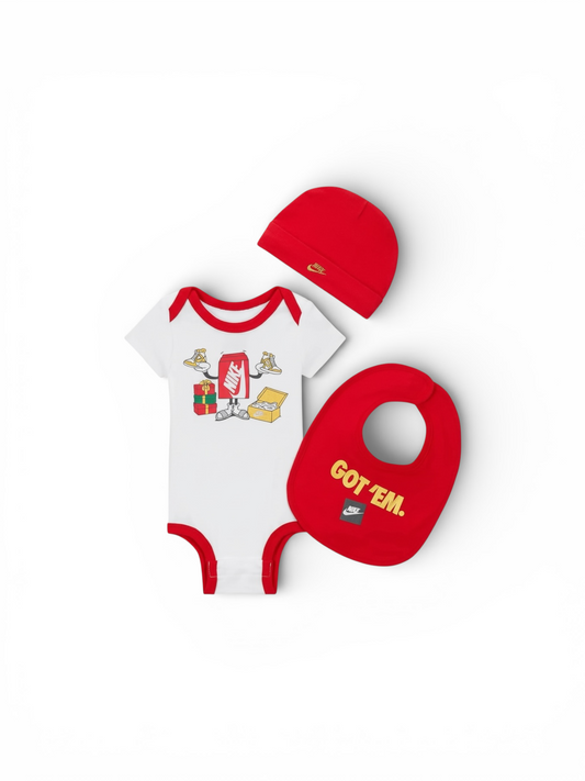 Set 3 piese Nike body, Căciulă și Bavețică