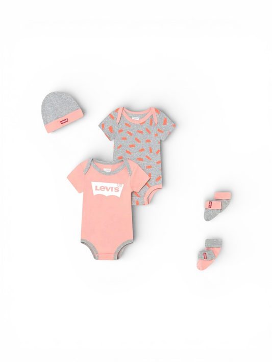 Set Cadou Levi's 5 Piese – Body-uri și Accesorii Roz/Gri
