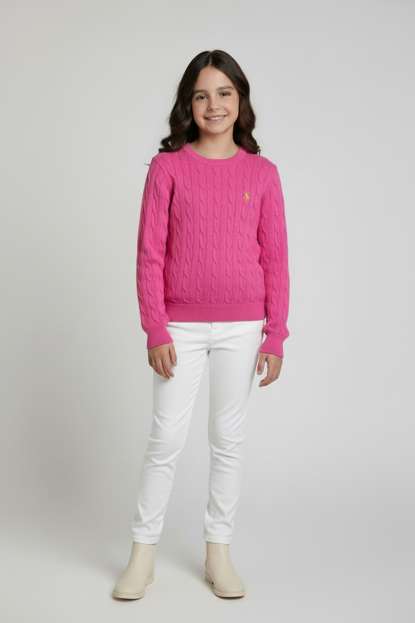 Pulover Copii U.S. Polo Assn. Roz – Tricot Elegant cu Logo Brodat