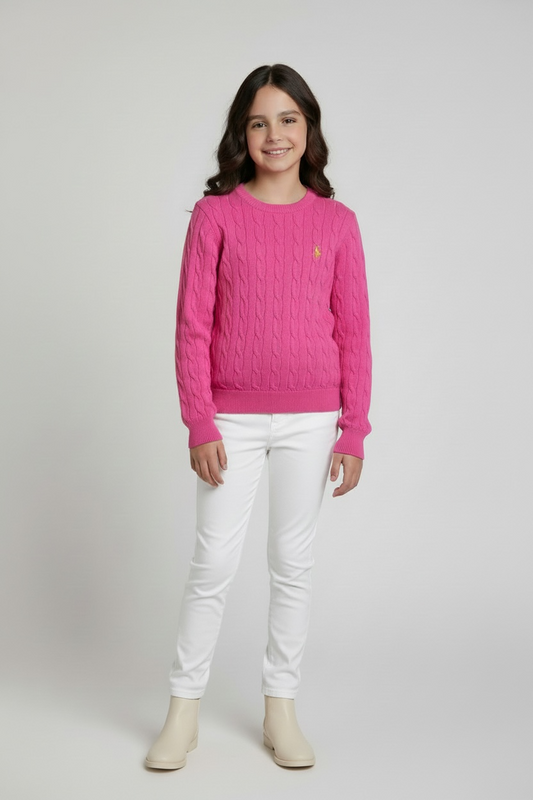 Pulover Copii U.S. Polo Assn. Roz – Tricot Elegant cu Logo Brodat