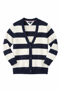 Cardigan Fete Tommy Hilfiger – Jachetă Tricotată în Dungi Alb-Bleumarin