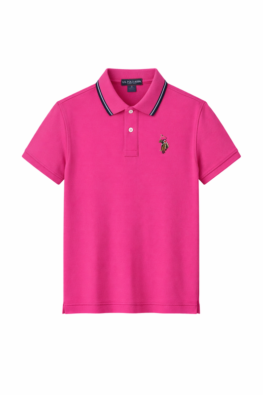 Tricou Polo Fete U.S. Polo Assn. Roz Intens – Tricou Bumbac cu Guler și Logo Brodat