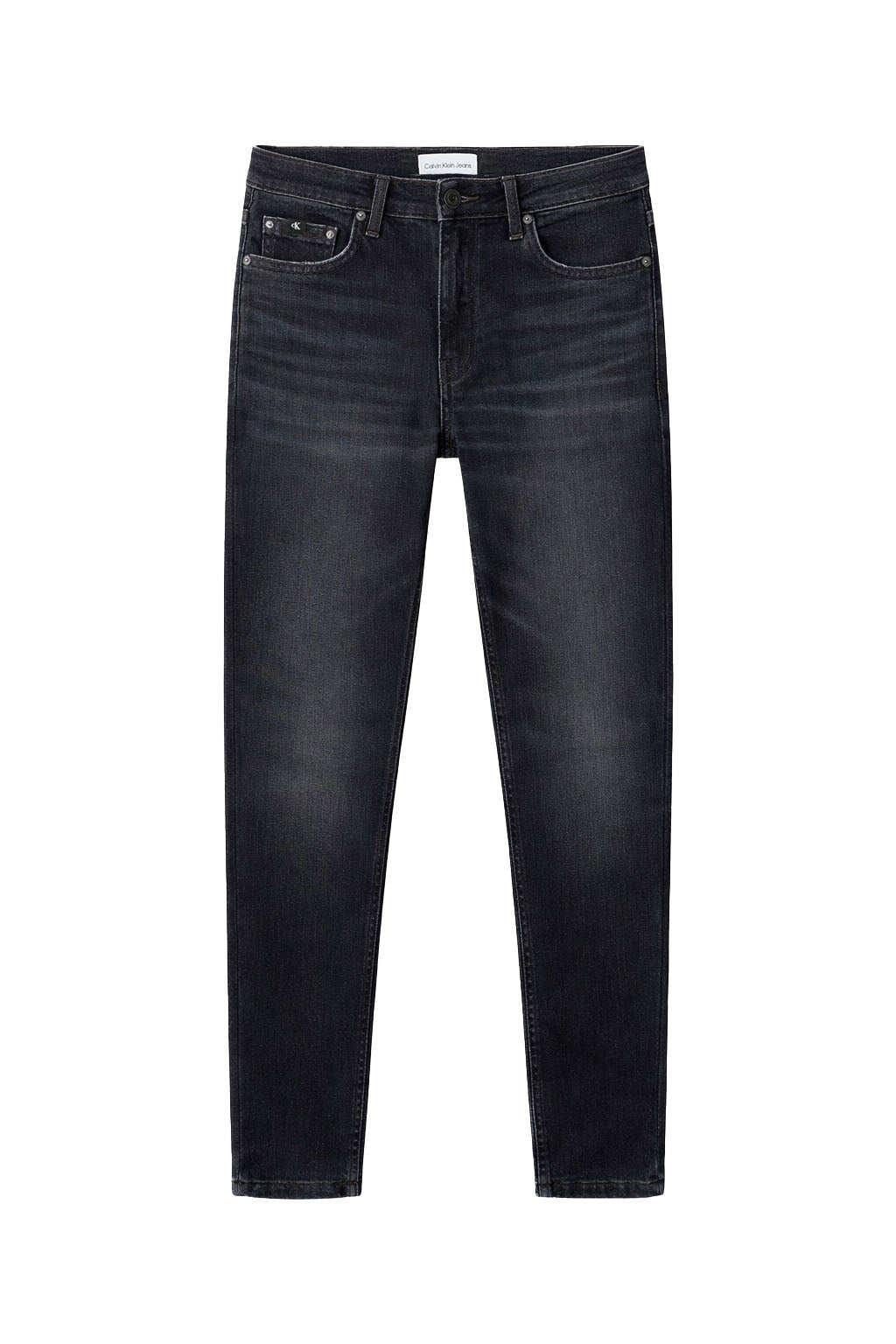 Blugi Skinny Fit Copii Calvin Klein Jeans – Denim Gri Închis cu Aspect Prespălat