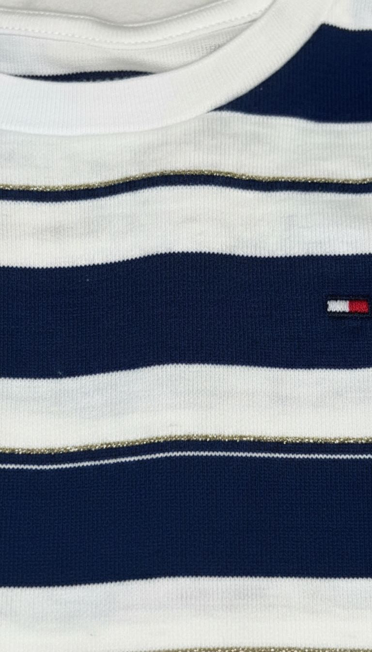 Bluză Tommy Hilfiger Kids cu Dungi și Volane – Stil Maritim Elegant, Bumbac Premium