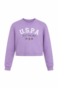 Bluză Crop Fete U.S. Polo Assn. – Mov Lavandă, Logo Iconic 1890