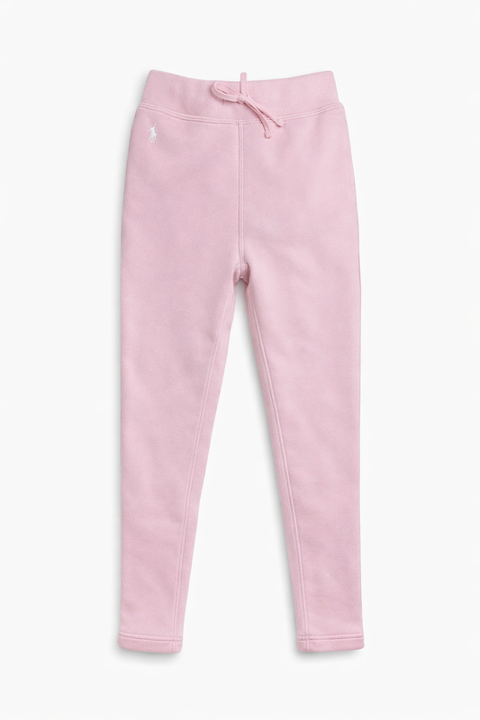 Pantaloni Trening Fete Polo Ralph Lauren – Roz Pastel, Logo Brodat Alb