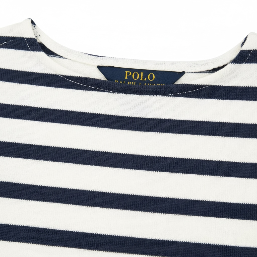 Bluză Copii Polo Ralph Lauren – Design Marinière cu Dungi Alb-Bleumarin și Patch-uri Nautice