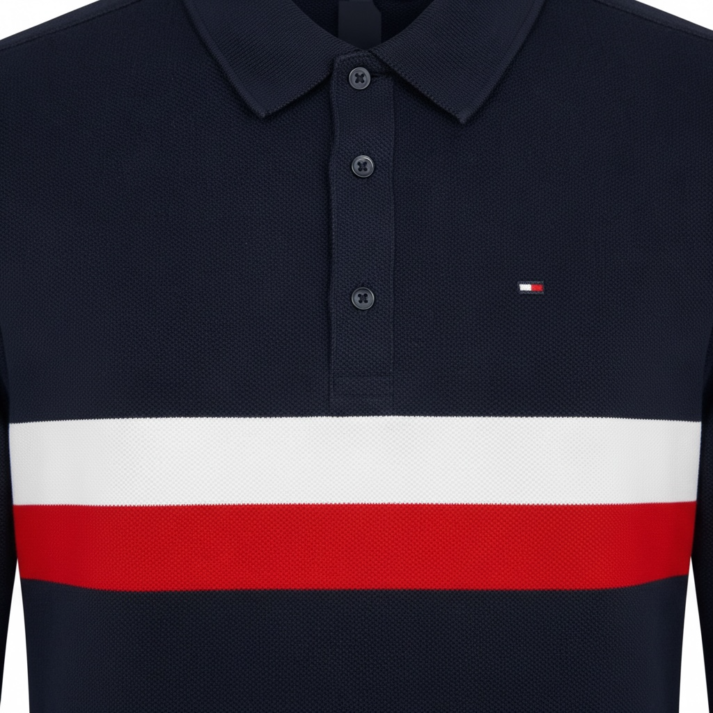 Bluză Băieți Tommy Hilfiger – Stil Polo Navy, Design Color-Block