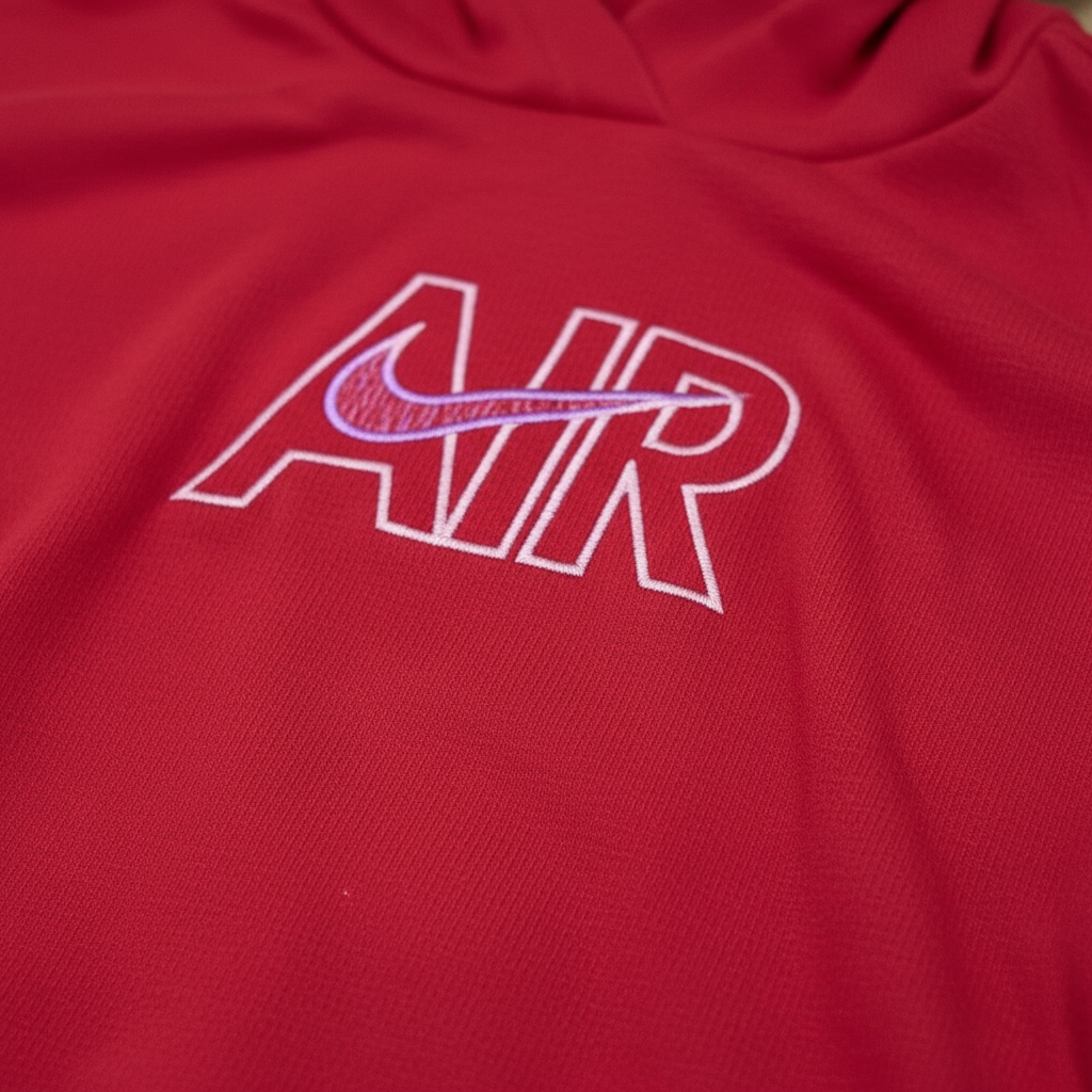 Hanorac Fete Nike Air Cropped – Roșu Vibrant, Logo Minimalist