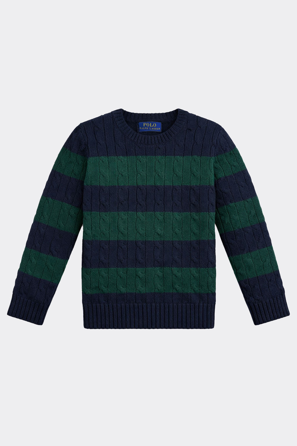 Pulover Băieți Polo Ralph Lauren – Tricot Texturat cu Dungi Navy/Verde