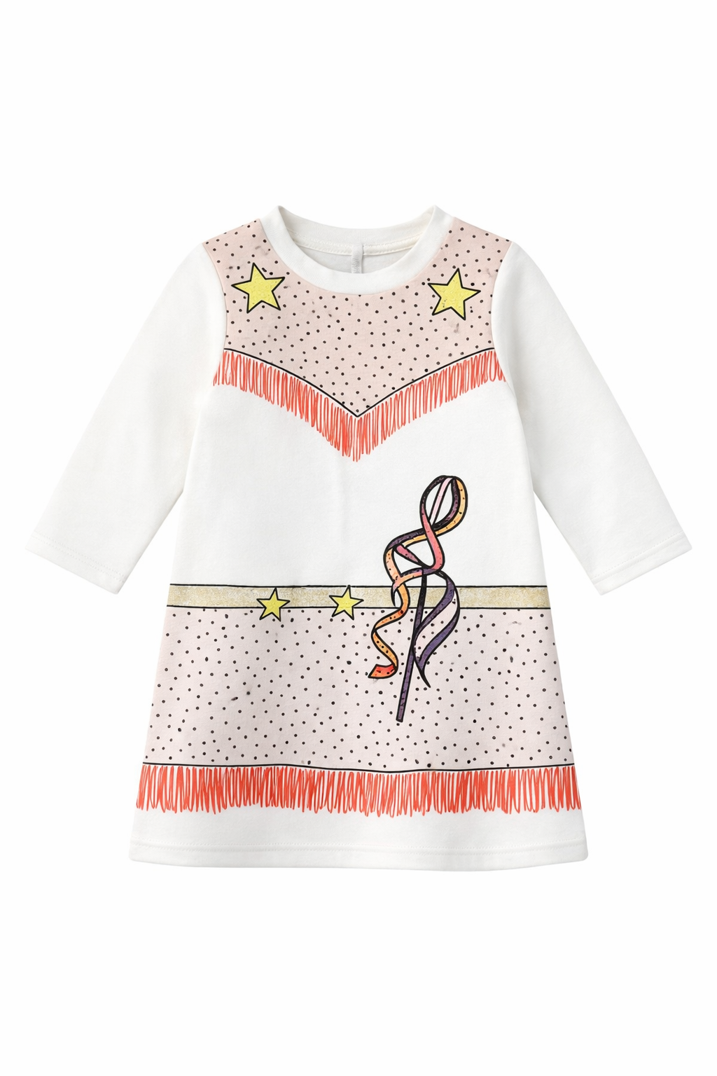 Rochie Fete Stella McCartney cu Imprimeu Grafic și Stele – Albă, Stil Casual-Modern