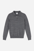 Pulover Copii Reiss cu Fermoar – Gri Melanj, Stil Minimalist