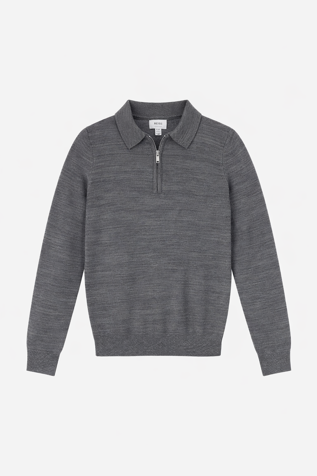 Pulover Copii Reiss cu Fermoar – Gri Melanj, Stil Minimalist