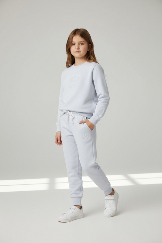 Set Trening Copii John Richmond – Bleu Deschis, Logo JR Brodat