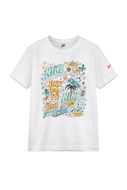 Tricou Copii Nike "Just Do It" – Alb, Design Creativ