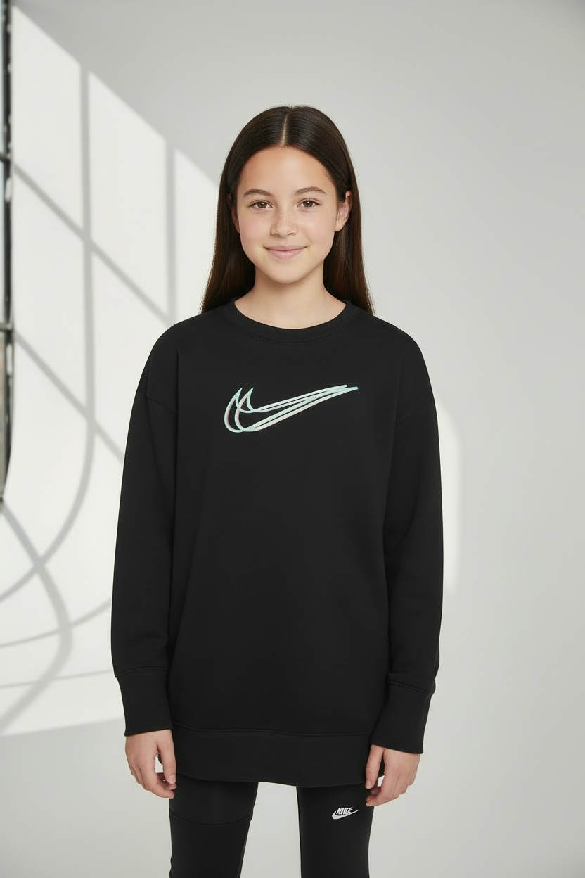 Bluză Trening Copii Nike Sportswear – Croială Lungă, Negru