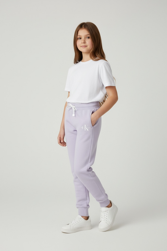 Pantaloni Trening Copii Calvin Klein Jeans – Mov Liliac