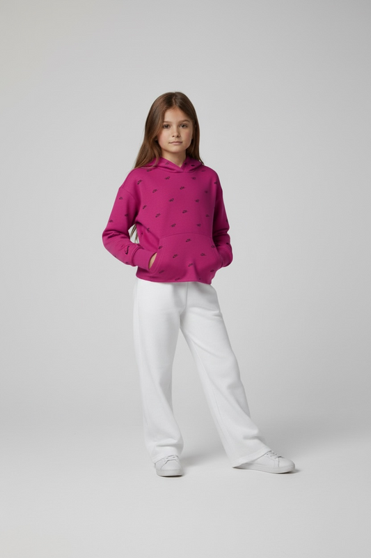 Hanorac Fete Nike Sportswear Club – Fucsia, Logo All-Over