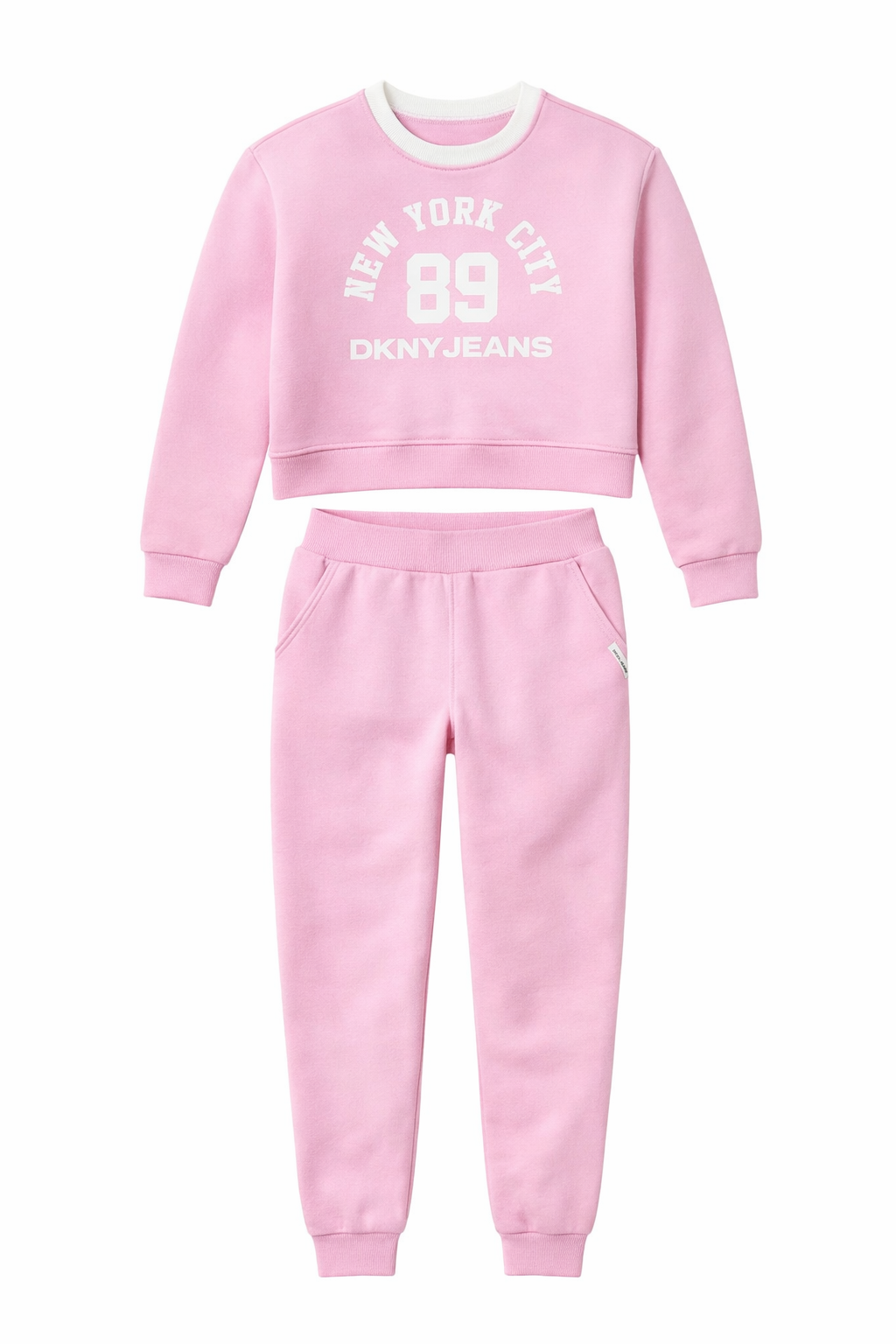 Set Trening DKNY Jeans Kids, Roz cu imprimeu central NY 89
