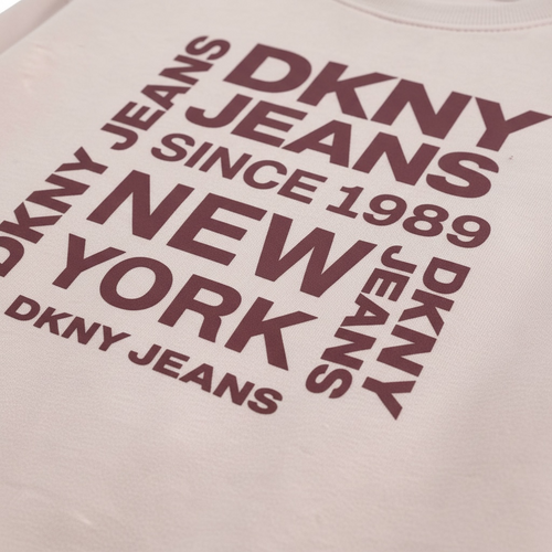 Bluză Trening DKNY Jeans Kids, Roz Prăfuit