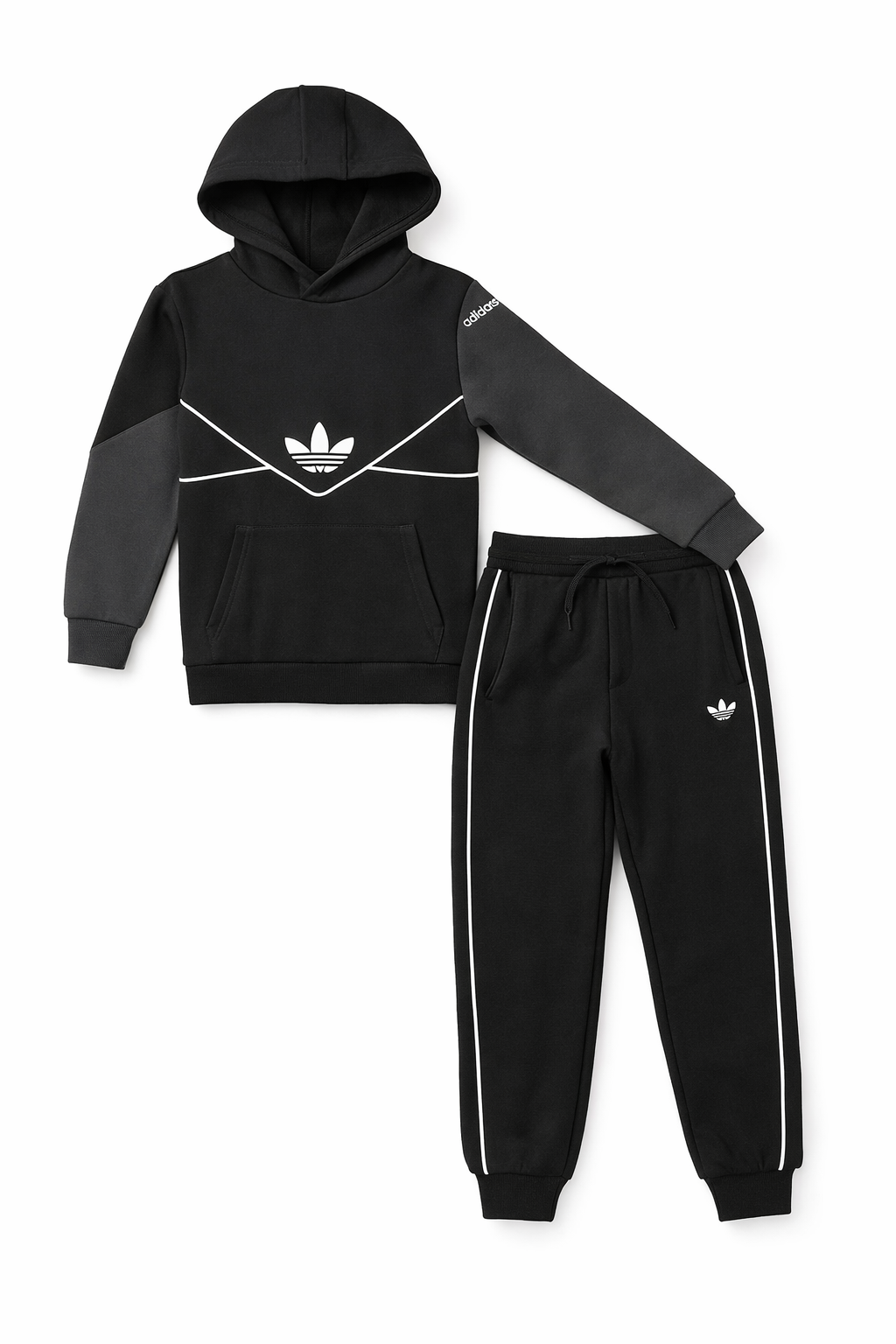 Set Trening Adidas Originals Kids, Negru cu Logo