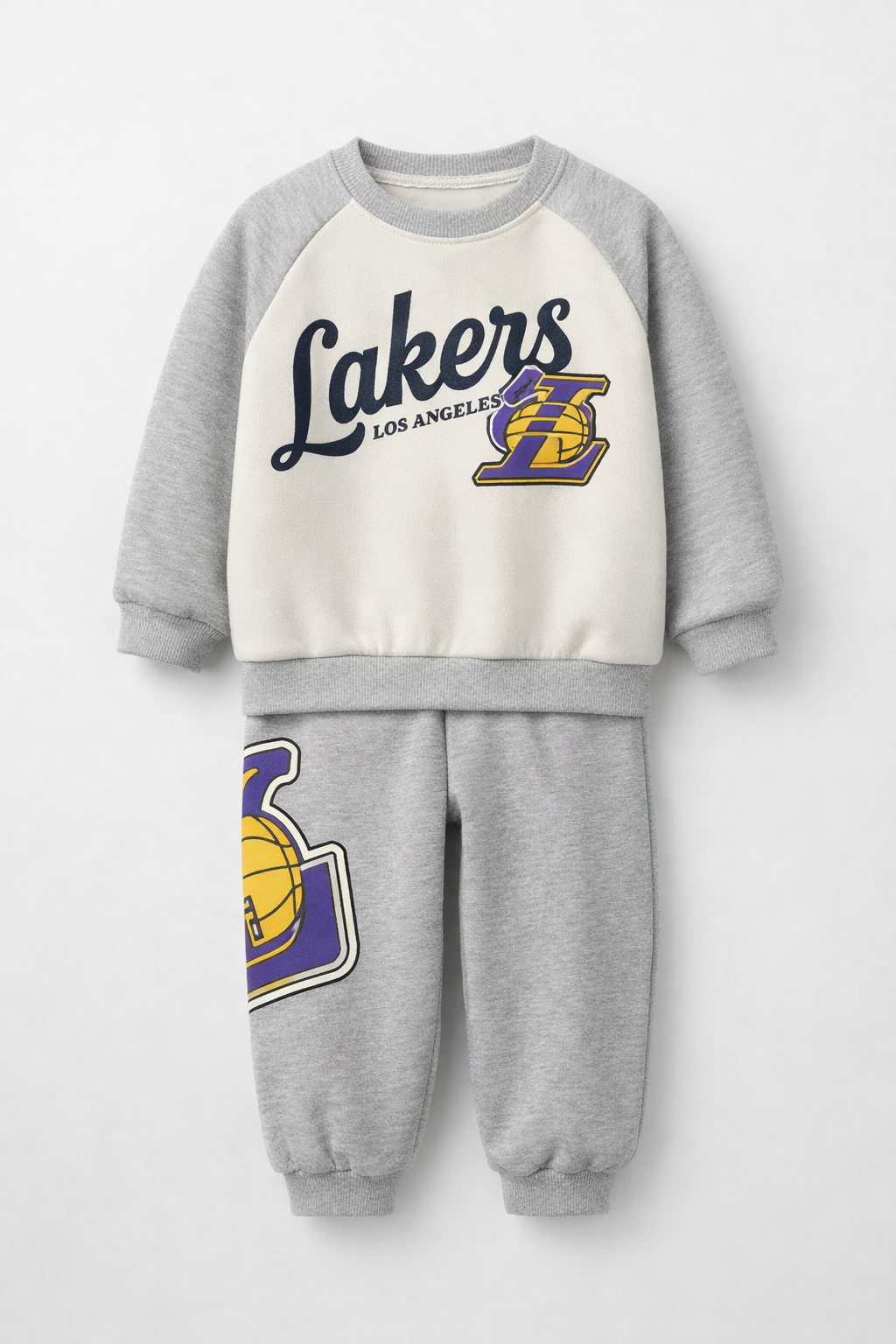 Set Trening Copii Zara x NBA Lakers Los Angeles, Gri/Alb