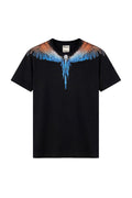 Tricou Marcelo Burlon Kids, Negru – Imprimeu Iconic Aripi Albastre