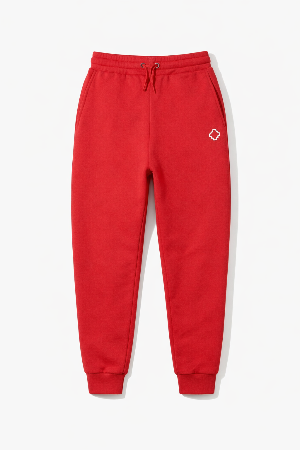 Pantaloni Sport Băieți Marcelo Burlon Roșii cu Logo Brodat și Talie Elastică