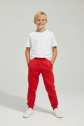 Pantaloni Sport Băieți Marcelo Burlon Roșii cu Logo Brodat și Talie Elastică