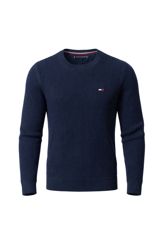 Pulover bleumarin băieți Tommy Hilfiger, tricot - Logo brodat, fit confortabil