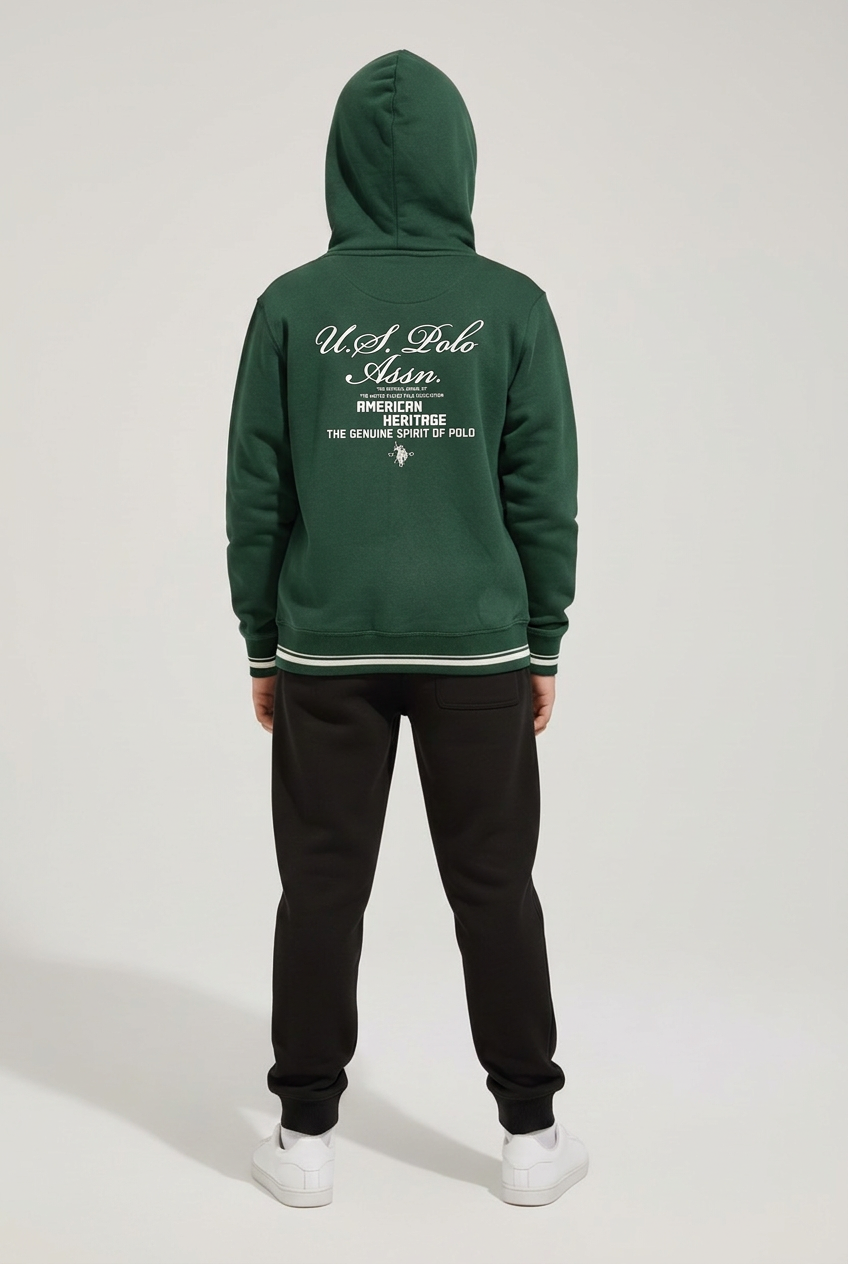 Hanorac Copii U.S. Polo Assn. Verde Forest – Hoodie Varsity