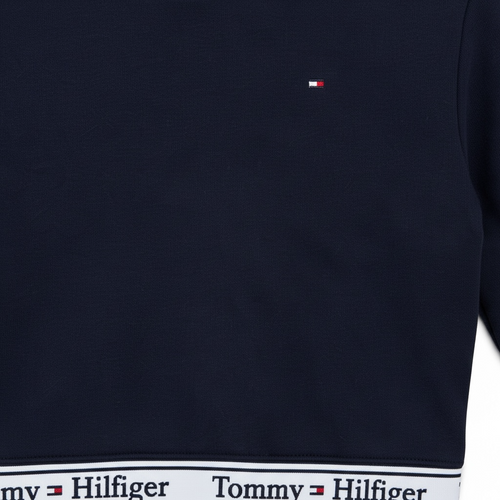 Bluză Copii Tommy Hilfiger Bleumarin – Crop cu Logo Elastic