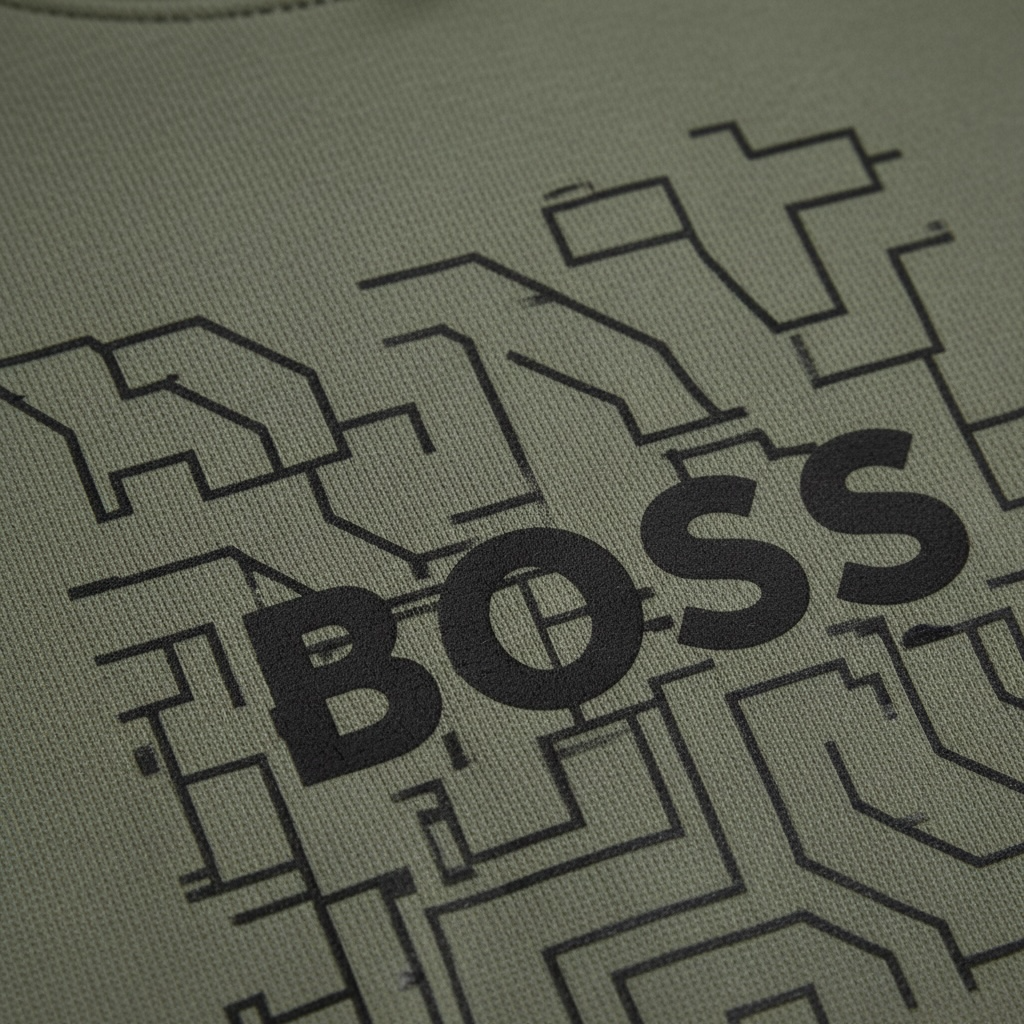 Hanorac Copii BOSS Green – Bluză cu Glugă din Bumbac cu Logo Cyber-Graphic și Stil Urban