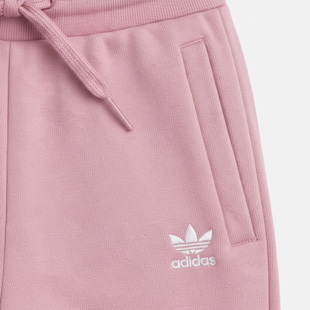 Pantaloni Trening Copii adidas Roz – Pantaloni Sport cu Talie Elastică și Logo Trefoil Alb