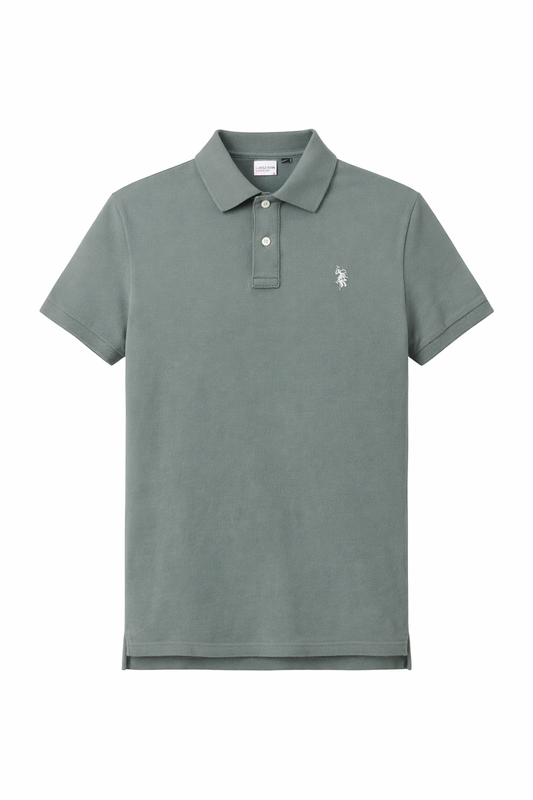 Tricou Polo Copii U.S. Polo Assn. Verde Salvie – Tricou cu Logo Alb Brodat