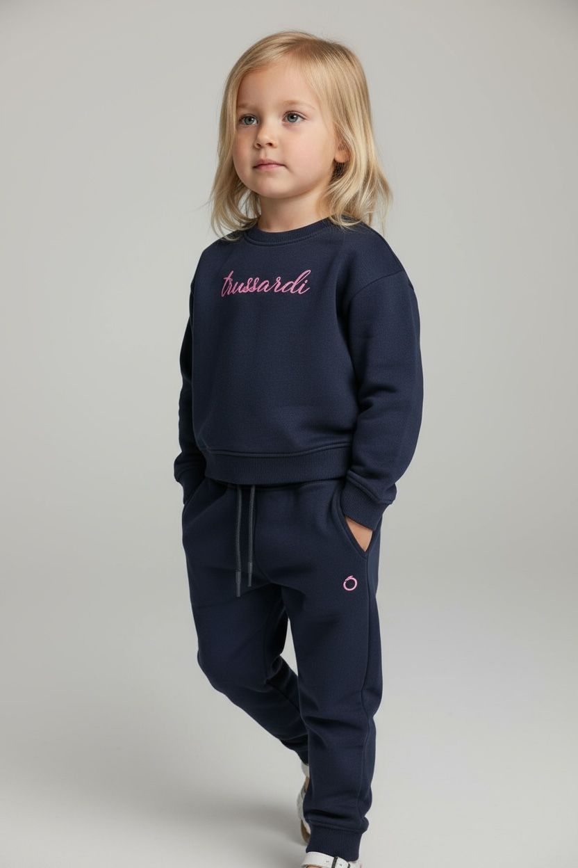 Set Trening Bleumarin Fetițe Trussardi – Eleganță Casual și Confort Premium