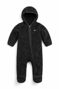 Combinezon plușat Nike bebeluși, model "Ursuleț" cu glugă, negru
