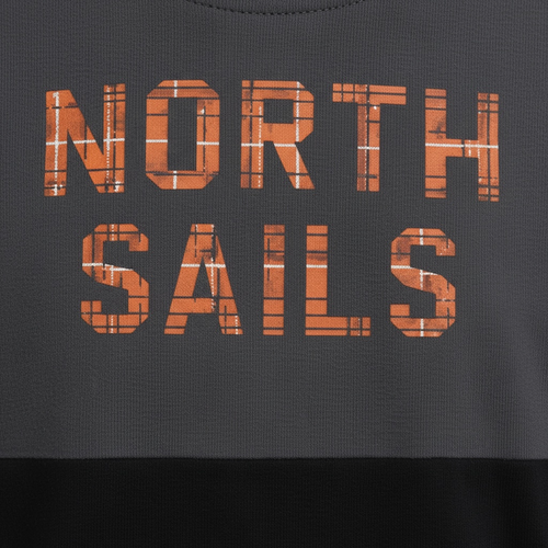 Bluză Trening North Sails Băieți – Design Color-Block Gri și Negru cu Logo Portocaliu
