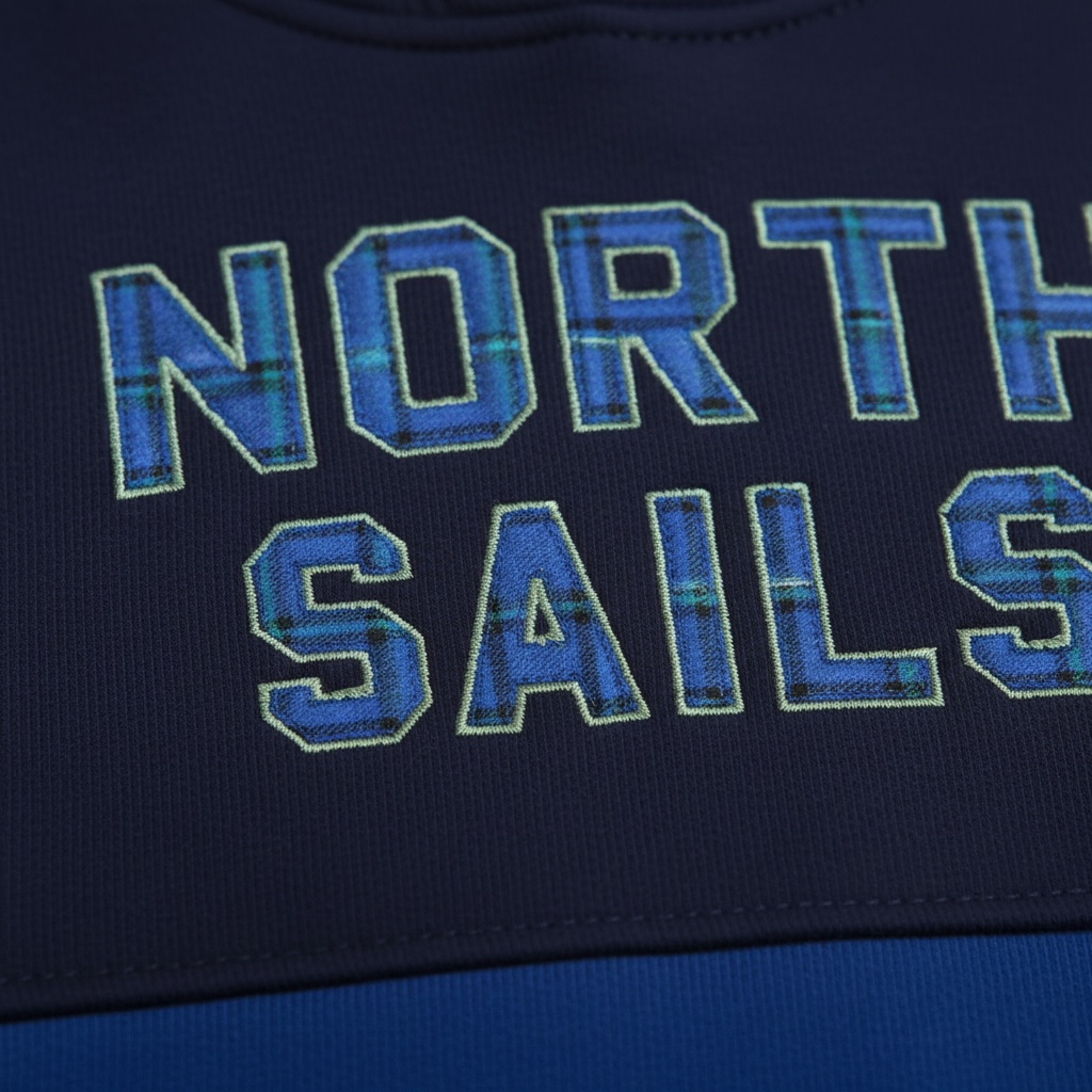 Hanorac North Sails Băieți – Design Color-Block Bleumarin cu Glugă și Logo Carouri