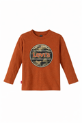 Bluză Levi's Kids Portocalie – Cu Mânecă Lungă - Logo Camuflaj pentru Băieți