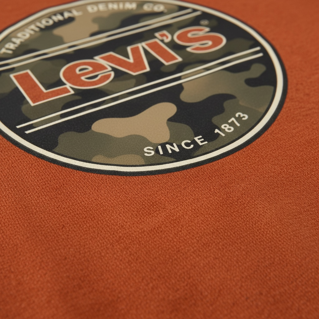Bluză Levi's Kids Portocalie – Cu Mânecă Lungă - Logo Camuflaj pentru Băieți