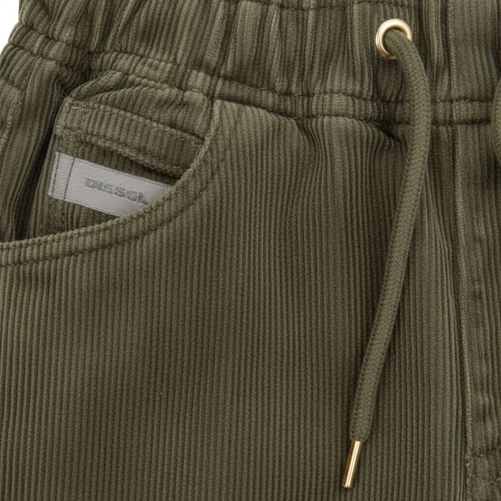 Pantaloni Diesel Reiat Băieți - Verde Kaki, Talie Elastică cu Șnur