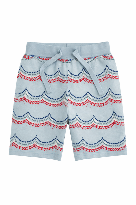Pantaloni Scurți Noa Noa Miniature - Bleu cu Imprimeu Valuri