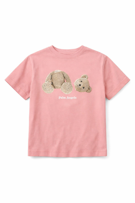 Tricou Palm Angels Kids - Roz Pastel, Grafică "Kill The Bear"