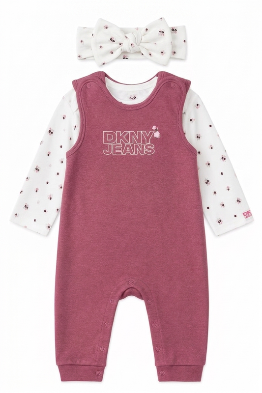 Set 3 piese DKNY salopeta, bluza si bentita