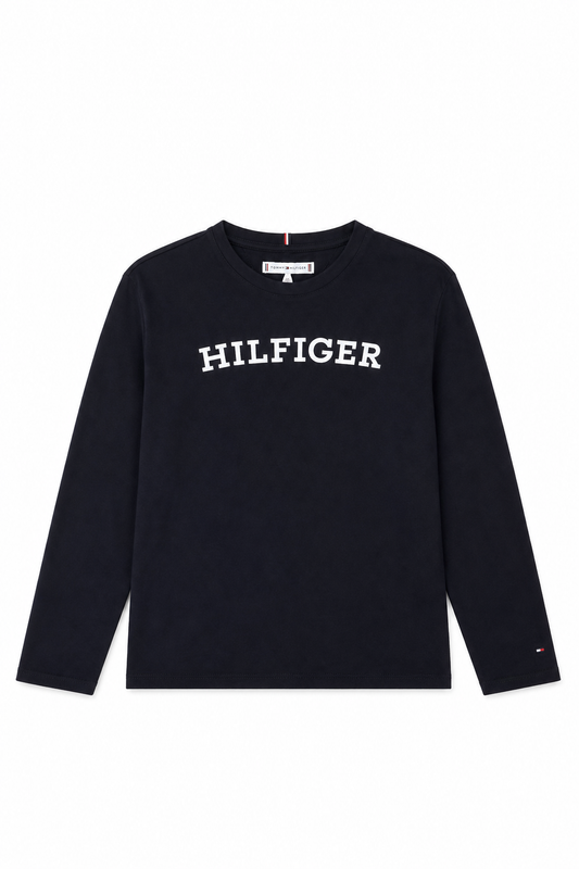 Bluza Tommy Hilfiger neagră cu logo central
